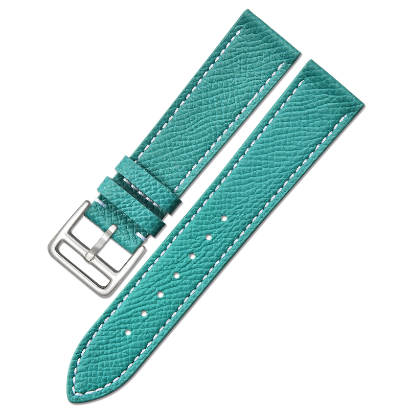 Fashionable Milk White Thin Oil Edge French Calf Leather Watch Strap Hot Sales High Quality Watch Genuine Straps