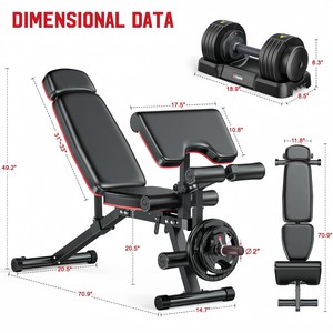 Venta Directa de Fábrica: Banco de Pesas Ajustable para Gimnasio, Plegable, de Alta Calidad, con Soportes y Estantes para Ejercicios - Product Image 2