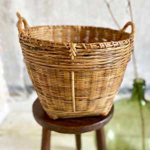 Panier de rangement vintage en bambou fait main du Vietnam, panier à plantes en osier asiatique avec poignées – Fournisseur - Product Image 2