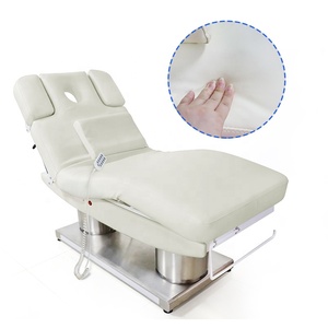 Table de soin professionnelle électrique pour le visage avec chauffage et massage, lit de beauté réglable, base en acier inoxydable, table de traitement spa - Product Image 3