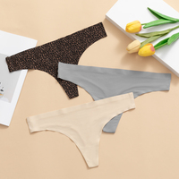 Ventes en gros de sous-vêtements en soie glacée à imprimé léopard solide, sans trace, fins, respirants, taille plus, culottes sexy à taille basse, pantalons classiques pour femmes