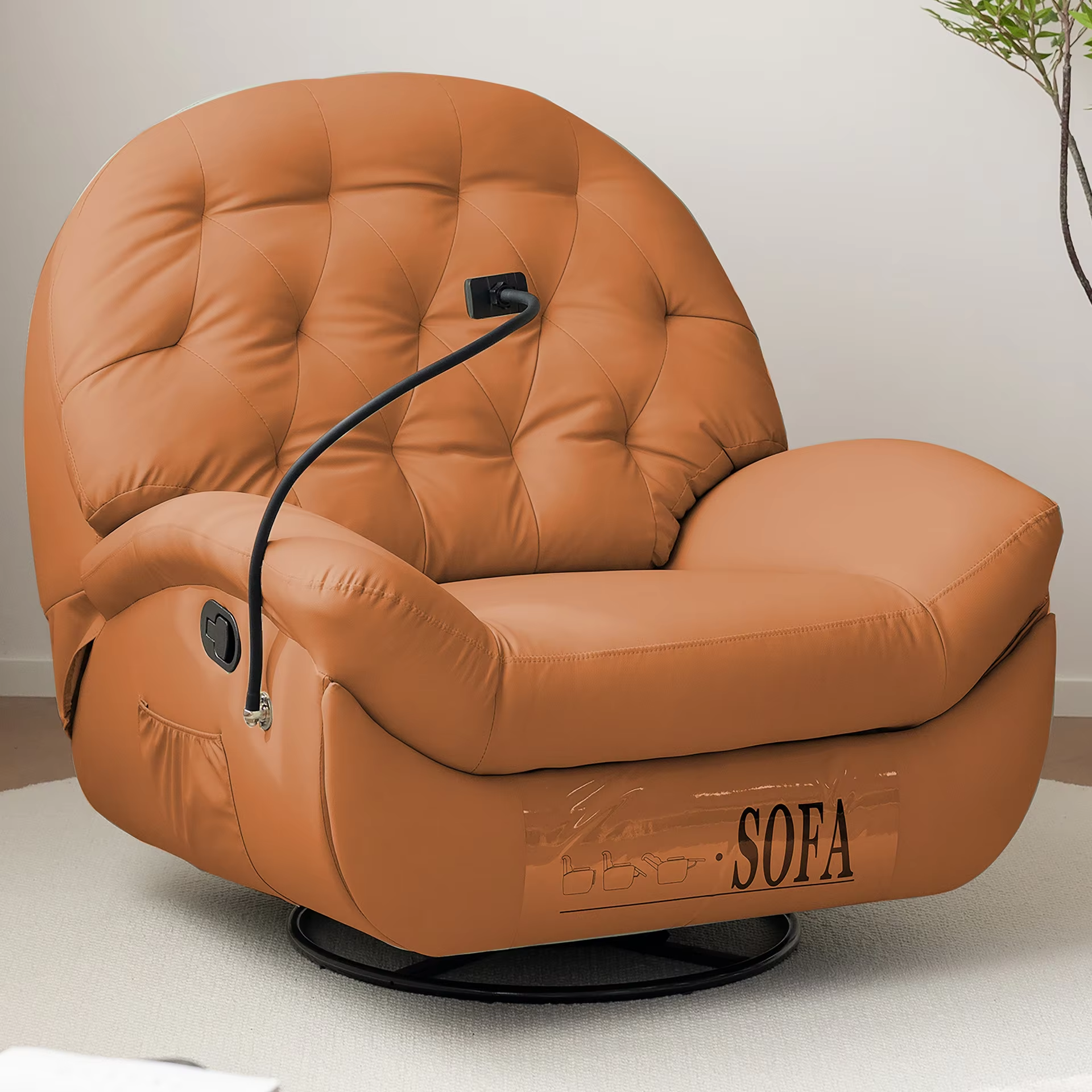 8098 emma orange [cuir griffe de chat résistant à l'abrasion]