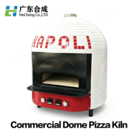 Four à pizza napolitain commercial en forme de dôme, four à pizza au gaz avec mosaïque de carreaux pour restaurant, pizzeria