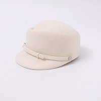 Casquette d'équitation en laine pour femme avec boucle métallique de style français, élégante, polyvalente, pour l'automne et l'hiver, chapeau formel