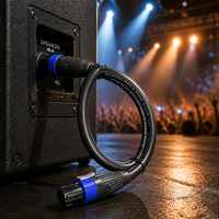 Câble audio Speakon vers Speakon NL4 4 broches, fil de haut-parleur robuste isolé en PVC OFC pour système de sonorisation de scène, vente en gros OEM