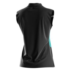 Polo sans manches pour femme moderne, tissu extensible doux, look élégant et sportif, adapté aux joueuses de golf et aux activités sportives - Product Image 3