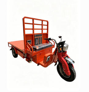 Triciclo con Plataforma Elevadora Hidráulica Naranja, Camión Eléctrico de Carga de 3 Ruedas para el Manejo de Materiales de Construcción - Product Image 2