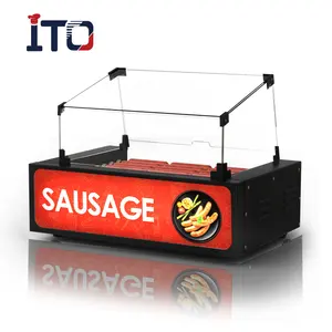 High efficient hot dog machine hot dog grill roller with bun warmer