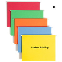Carpeta de archivos de papel colgante con gancho directo de fábrica con logotipo personalizado Carpeta de suspensión de archivos colgantes de papel de tamaño A4 colorido para oficina