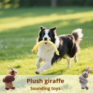 Jouet à mâcher en peluche pour animaux de compagnie, à long cou, interactif, durable, résistant aux morsures, sonore, pour le nettoyage des dents et des molaires, pour chiens - Product Image 2