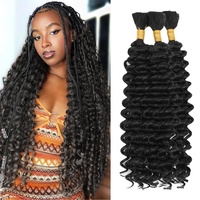 Cheveux brésiliens vierges en gros, ondulés profonds, 20 pouces, pour tresses, style bohème, faciles à séparer, pour femmes noires