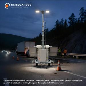Tour d'éclairage portable solaire galvanisée à chaud 1500W avec panneau solaire et garantie de 5 ans pour la production cinématographique en extérieur - Product Image 4