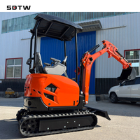 Mini-excavatrice SDTW avec moteur EPA Kubota, 1600 kg, micro-excavatrice sur chenilles, 1,6 tonne, 2 tonnes, petite excavatrice agricole à vendre, livraison gratuite