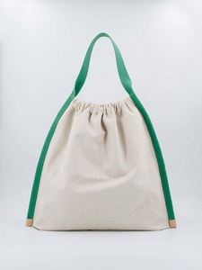 Minimalist Cotton Canvas Bucket Tote Versatile Eco-Friendly Handbag with Drawstring for Lunch, Picnic Shopping Daily Carry - Product Image 4