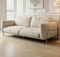 Canapé en tissu minimaliste italien design Bauhaus, canapé droit pour salon de villa haut de gamme, vente en gros