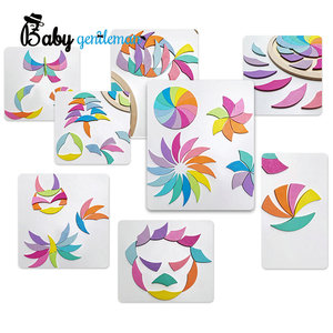 Puzzle en bois en <span class=keywords><strong>spirale</strong></span> arc-en-ciel, blocs de construction géométriques colorés créatifs pour enfants, vente en gros Z14329D - Product Image 2