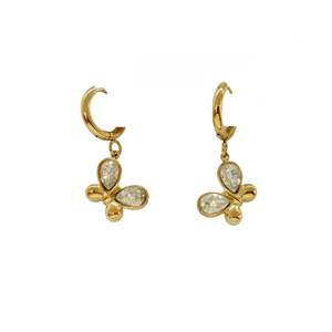 Pendientes de Moda con Baño de Oro PVD, Acero Inoxidable 316L, Diseño de Mariposa, Resistentes y Sostenibles - Product Image 1