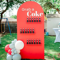 Présentoir mural moderne en bois pour champagne avec étagères à verres multi-niveaux pour la décoration de bars à cocktails de mariages et événements en plein air