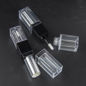 Tubes de rouge à lèvres brillant à lèvres à double extrémité 8.4ml personnalisés 2-en-1 emballage en plastique transparent forme carrée finition brillante 6ml cosmétiques - Product Image 4
