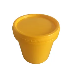 Gelb kunststoff benutzerdefinierte runde barrel mit griff deckel PP großhandel barrel