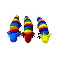 Grand jouet interactif Twister en forme de chenille, style dessin animé, avec lumières LED, en plastique, éducatif et anti-stress