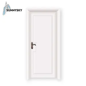 Sunnysky定制新设计中密度纤维板玻璃面板单板门框木质隔音门