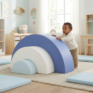 Set de bloques de escalada arcoíris anidados para el desarrollo de la motricidad gruesa de niños pequeños, zona de actividades de juego interior - Product Image 1