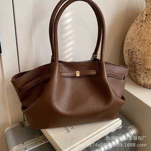 Women Tote <b>Bag</b> Solid Color Large Capacity Zipper Closure Everyday Casual Fashion Shoulder Handbag - Product Image 4