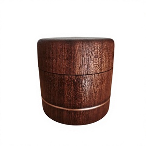 Pot à miel rond en bois artisanal avec couvercle à rabat, design classique, compatible avec le chauffage, passe au lave-vaisselle, hermétique, pour le stockage des aliments, utilisation en cuisine - Product Image 2