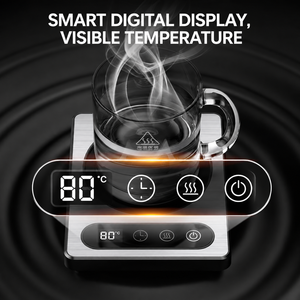 Chauffe-tasse de bureau, chauffe-gobelet, cadeaux de bureau et de Noël, technologie tactile et écran LCD numérique, acier inoxydable <span class=keywords><strong>304</strong></span> - Product Image 4