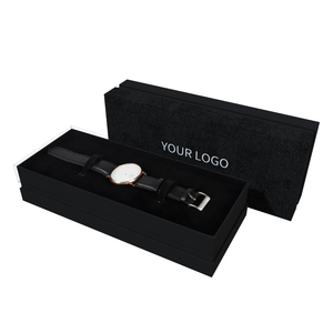 Custom Logo Luxury <strong>Long</strong> Lid Black Watch Hard <strong>Box</strong> Packaging Exquisite Jewelry <strong>Gift</strong> Mechanical Watch Boxes - Product Image 1