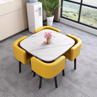 Table à manger ronde de luxe et 4 chaises, ensemble de table à manger moderne pour restaurant et café, mobilier de qualité supérieure à prix abordable