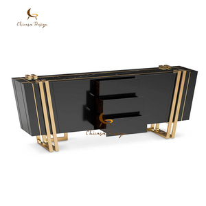 Luxury Modern Marble Top Sideboard Stainless Steel Dining Room with Customizable Size Color Hotel Furniture - Product Image 3