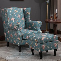 Fauteuil Tigre Rétro Moderne en Bois Massif, Canapé Simple Léger en Tissu de Luxe pour Hôtel, Chambre et Salon