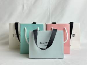 Sac en papier rectangulaire recyclable imprimé sur mesure avec poignées en ruban et en corde pour cadeaux, artisanat, emballage, personnalisation - Product Image 4