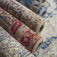 Tapis de Sol Grande Taille Style Turc Moyen-Orient en Tissu Polyester pour Décoration d'Intérieur