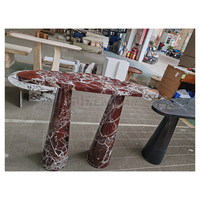 NEWSTAR Élégante table console longue en marbre vert Mobilier moderne pour les espaces de vie sophistiqués
