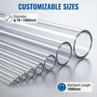 Tube acrylique transparent OD 155-500 mm, cylindre creux en PMMA, épaisseur de paroi 5 mm, découpé sur mesure pour abat-jour, usage industriel