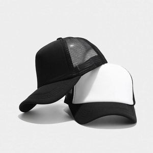 Casquette de baseball ajustable à 5 panneaux avec logo personnalisé, bicolore, en polyester, devant en mousse, dos en maille, casquette de sport vierge - Product Image 1