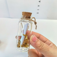 Frascos de cilindro de vidrio transparente pequeños con tapón de corcho de madera para tubo de ensayo de muestra botella de deseos o contenedor de vidrio