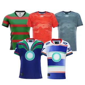 100% Polyester Quick Dry Design Your Own Sublimated Nrl Ireland V Neck Rugby League Jersey For World Cup 2024