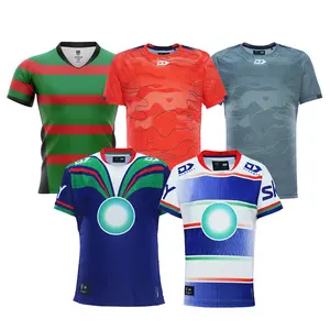 100 % Polyester Schnelltrocknendesign Deine eigene sublimierte Nrl Irland V-Ausschnitt Rugby League-Jekot für WM 2024