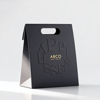 Sac en papier kraft noir de luxe personnalisé, imprimé, pour emballages cadeaux, vêtements et bougies, avec votre propre logo