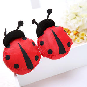 Sac de courses pliable réutilisable en polyester écologique personnalisé, imperméable, motif animal, sac fourre-tout mignon en forme de <span class=keywords><strong>coccinelle</strong></span> - Product Image 5