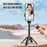 Productos para el Hogar Inteligente, Soporte Telescópico Antivibración Desmontable con Control Remoto para Selfies, Trípode Portátil para Selfies con Estabilizador