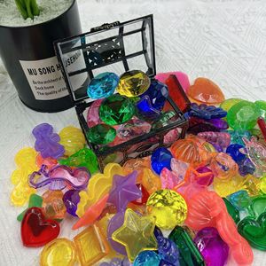 10 Juguetes <span class=keywords><strong>de</strong></span> Buceo con Diamantes Grandes y Coloridos con Cofre del Tesoro, Juguetes <span class=keywords><strong>Pirata</strong></span> Sumergibles para Niños Pequeños, Fiesta en la Piscina - Product Image 6