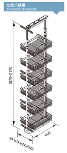 Modern Compact <b>Tall</b> Kitchen Cabinet With Soft Close Clip On Baskets And Anti Slip Liner Trays For <b>Storage</b> - Product Image 2