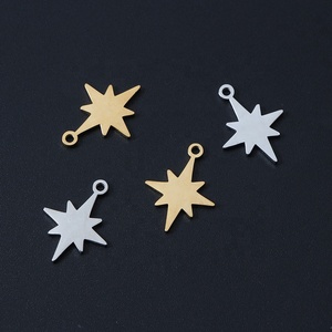 Ciondolo a Stella Classico in Acciaio Inossidabile Lucidato a Specchio di Alta Qualità, Placcato Oro 18k, per Bracciali e Collane, Componenti per Gioielli Fai-da-Te - Product Image 2