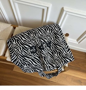 Cotton <b>Canvas</b> Zebra Print Tote <b>Bag</b> <b>Large</b> Capacity Minimalist Daily Shoulder <b>Bag</b> OEM - Product Image 2
