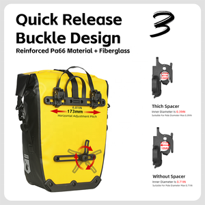 Rhinowalk自転車パニアーバッグ25リットル防水アーバンバイクリアシートラックパックサイクリング用 - Product Image 5